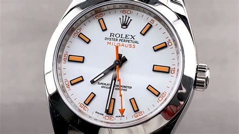 rolex vintage milgauss dial|rolex milgauss 116400 white.